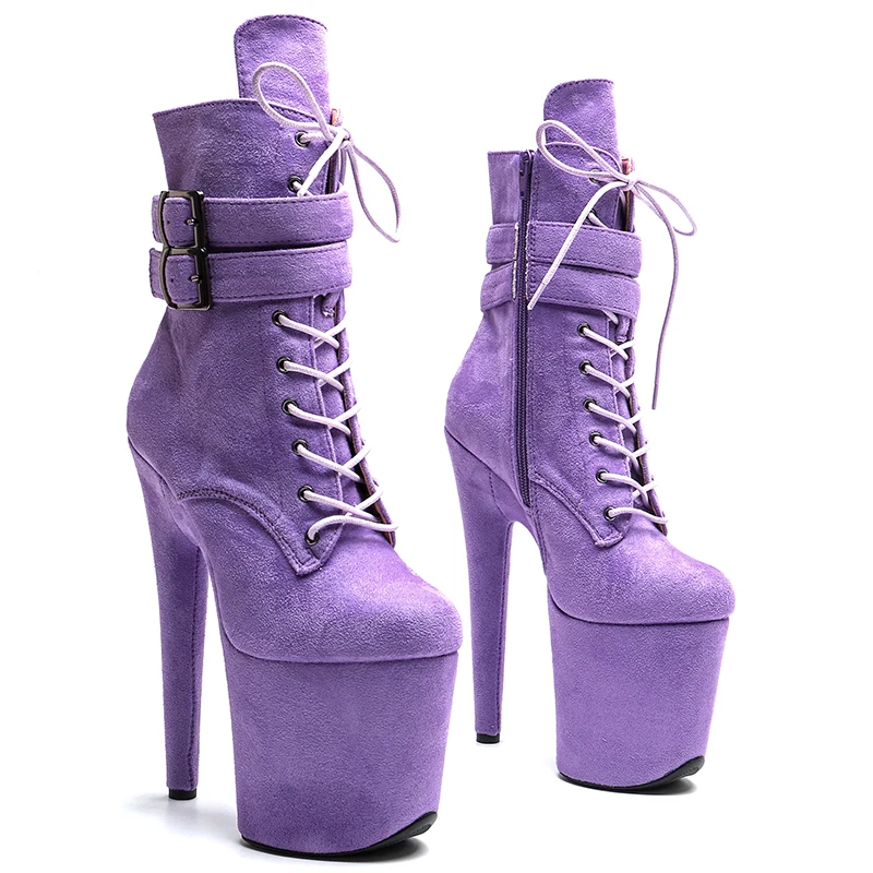 

Leecabe 20cm/8inches Suede upper Belt style Fashion High Heel platform party stripper heel Pole Dancing boots
