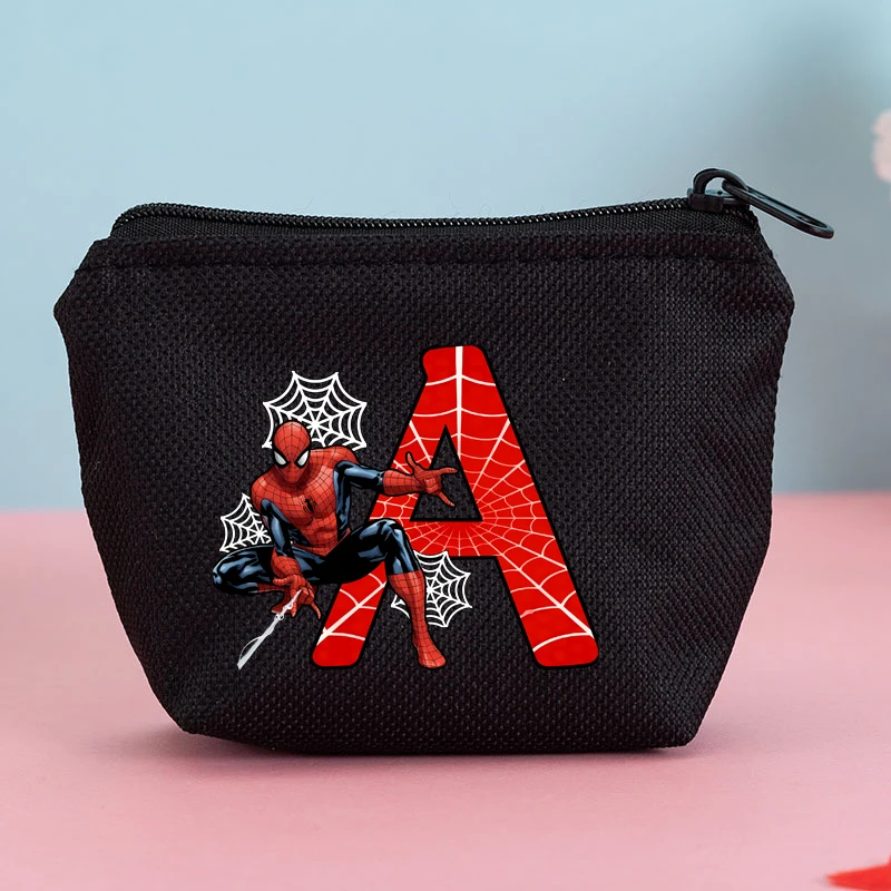 Monedero de Spiderman de Marvel, monedero portátil con dibujos animados Kawaii, bolsa de almacenamiento de monedas, mini monederos para tarjetas, organizador de llaves, regalo de cumpleaños