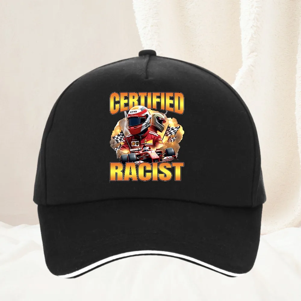 

Certified Racist Racing Baseball Cap Hip Hop Women Men's Adjustable Racing Dad Hat Japanese Style Hat Fashion