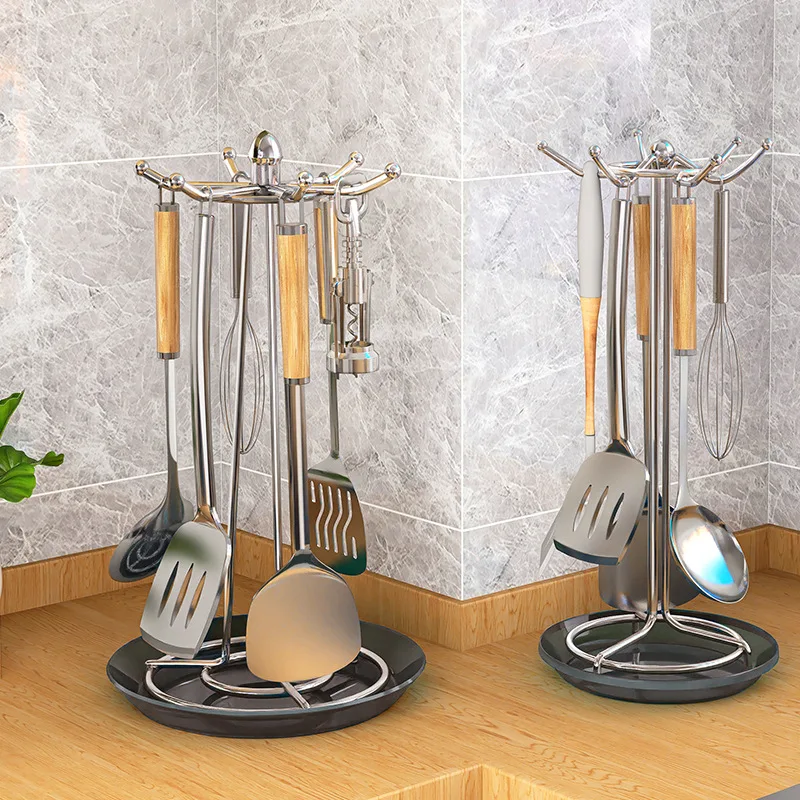 

Kitchen Stainless Steel Rotary Pot Shovel Rack Upgraded, Thickened, Stable, and Enlarged Water Tray Rack Kitchen Sink Holder