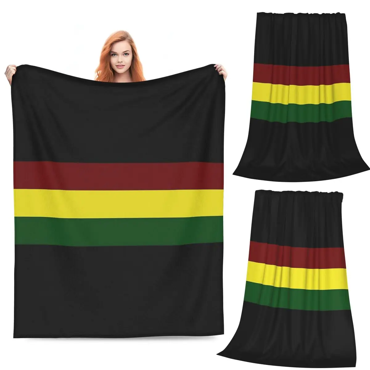 

Одеяло в полоску с флагом раста, фланелевое одеяло для дивана, многофункциональное одеяло для дома, спальни, путешествий, покрывало, одеяло