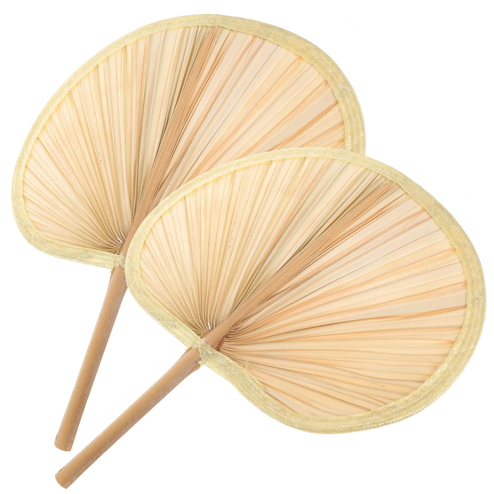 

2Pcs Summer Fan Natural Handwoven Cooling Fan Handmade Banana Leaves Handheld Fans for Beach Party Wedding Decor Outdoor Use
