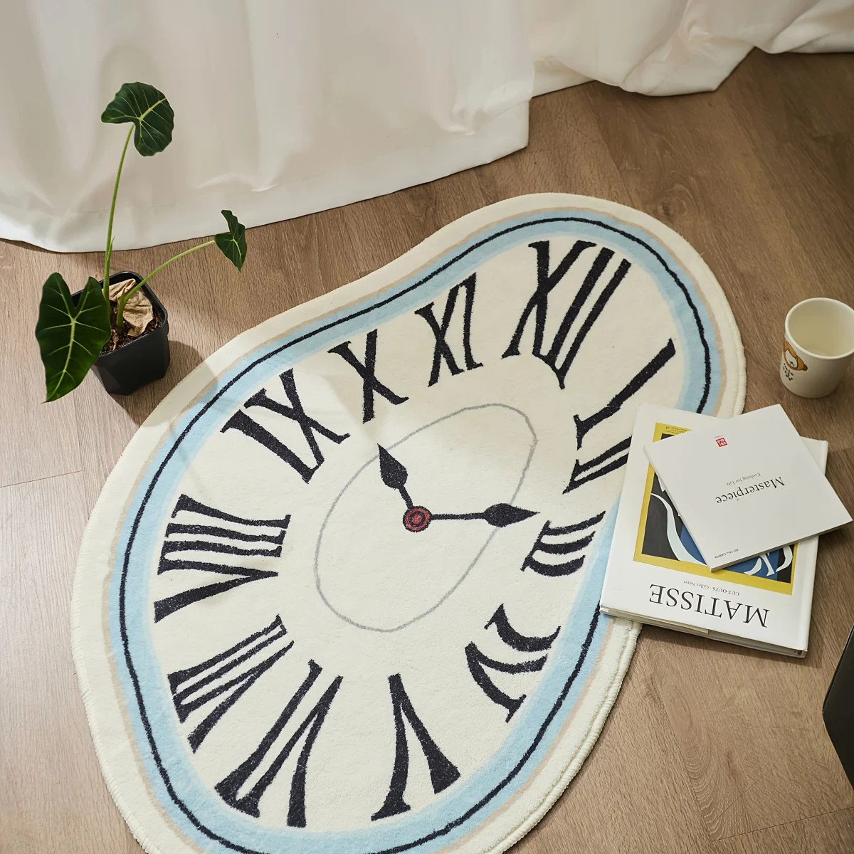 Creative Cotton Velvet Clock Carpet Soft Delicate Leisure Rest Floor Rug for Home Bedroom Living Room