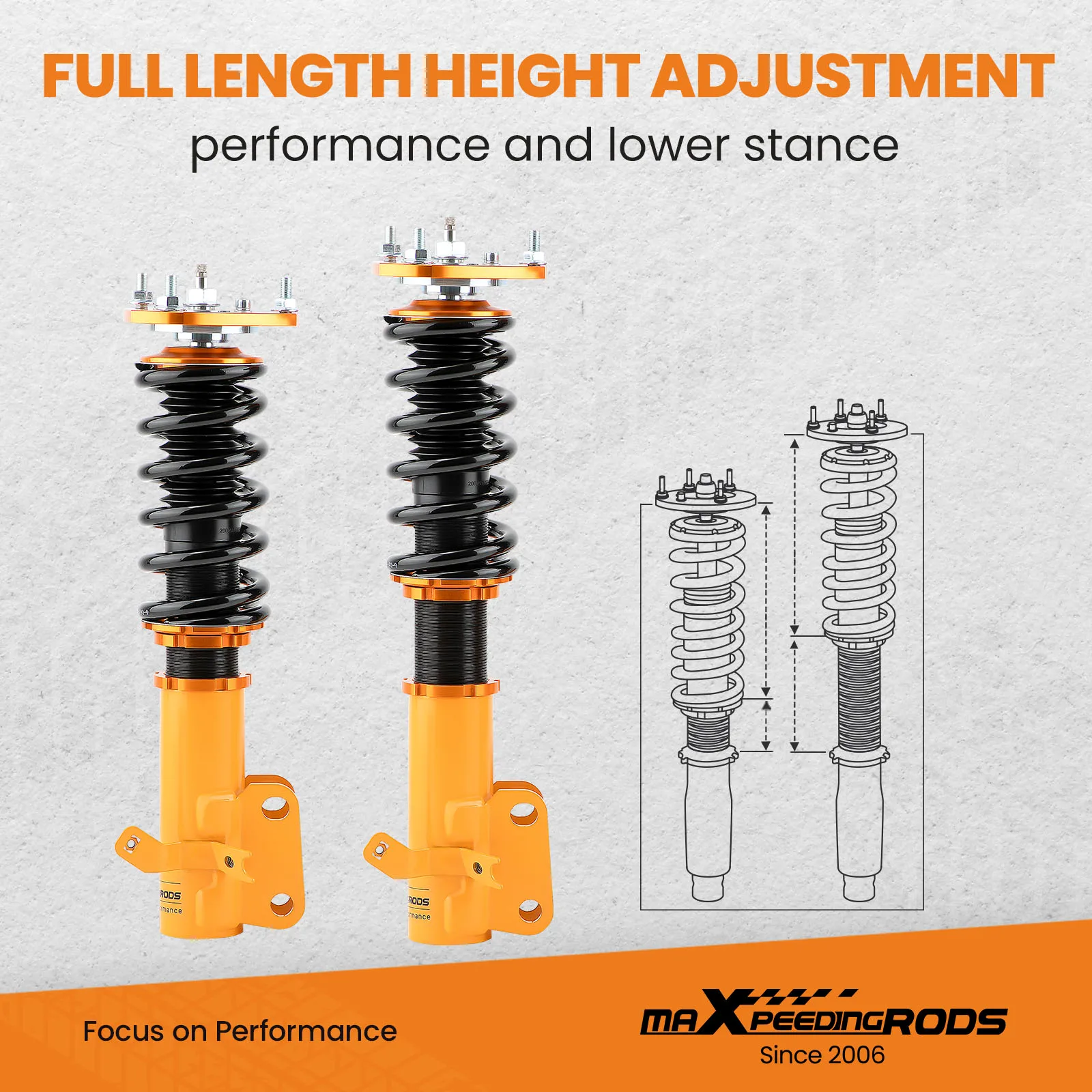 New Damping Coilovers for Honda Element YH1 YH2 2003-2011 Hardness Adjustable Shock Suspension Kit