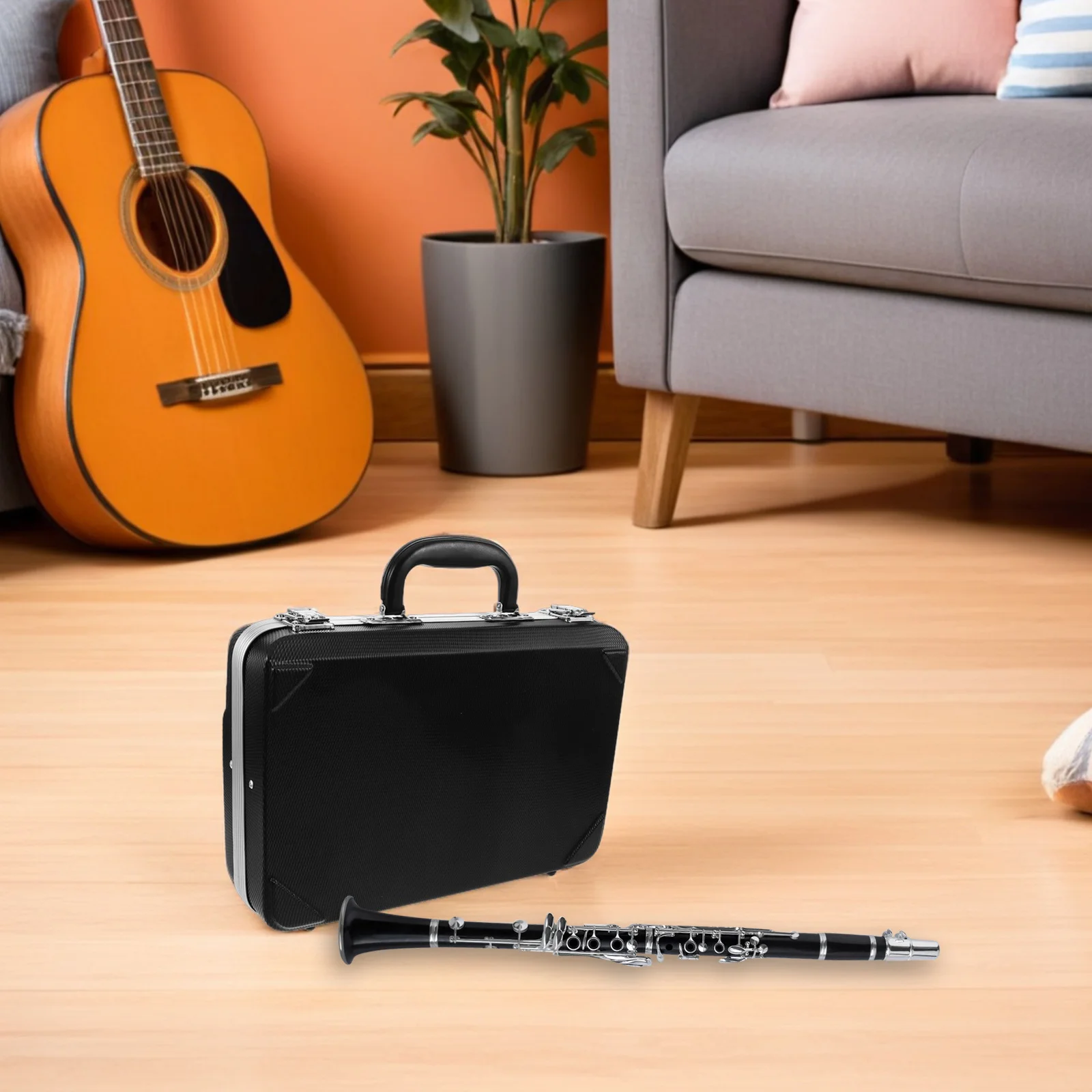 

Clarinet Case Professional Lightweight ABS Shell Water-Resistant Multi-Compartments Organizer for Outdoor Performances and