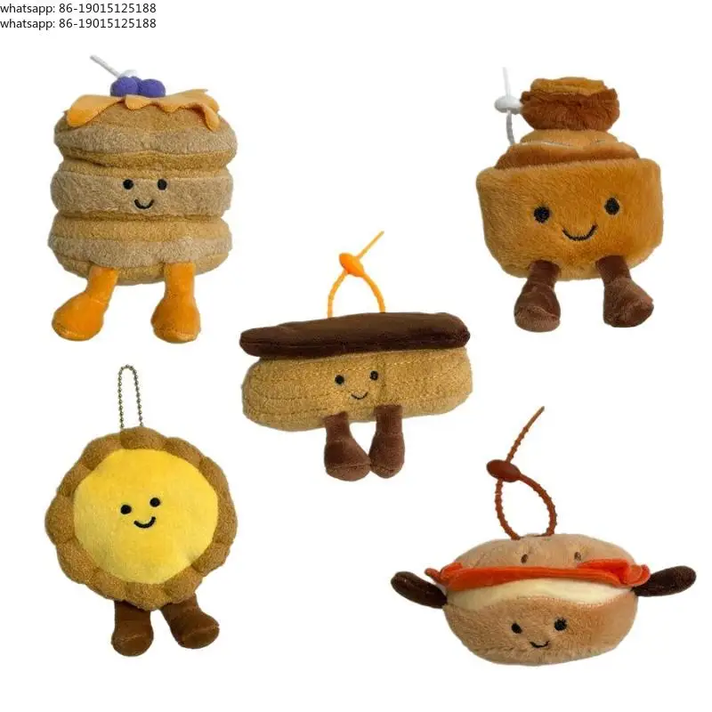 

Плюшевый брелок в виде яичного пирожного — милый кукольный сувенир из серии «Послеобеденный чай» для украшения рюкзака, подарок