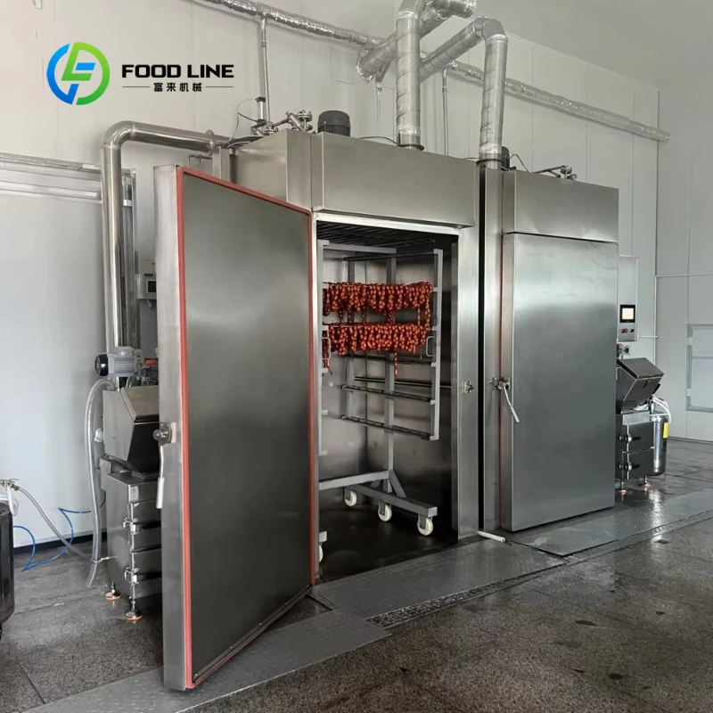 Customized 50/100/150 Automatic Industrial Smoke House Meat Smoker Oven with 304 Stainless Steel for Fish Beef Chicken