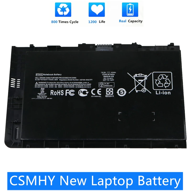 CSMHY New OEM Laptop battery BT04XL 52WH for HP Elitebook Folio 9470M 9480M 687945-001 BT04052XL-PL Rechargeable Li-ion battery