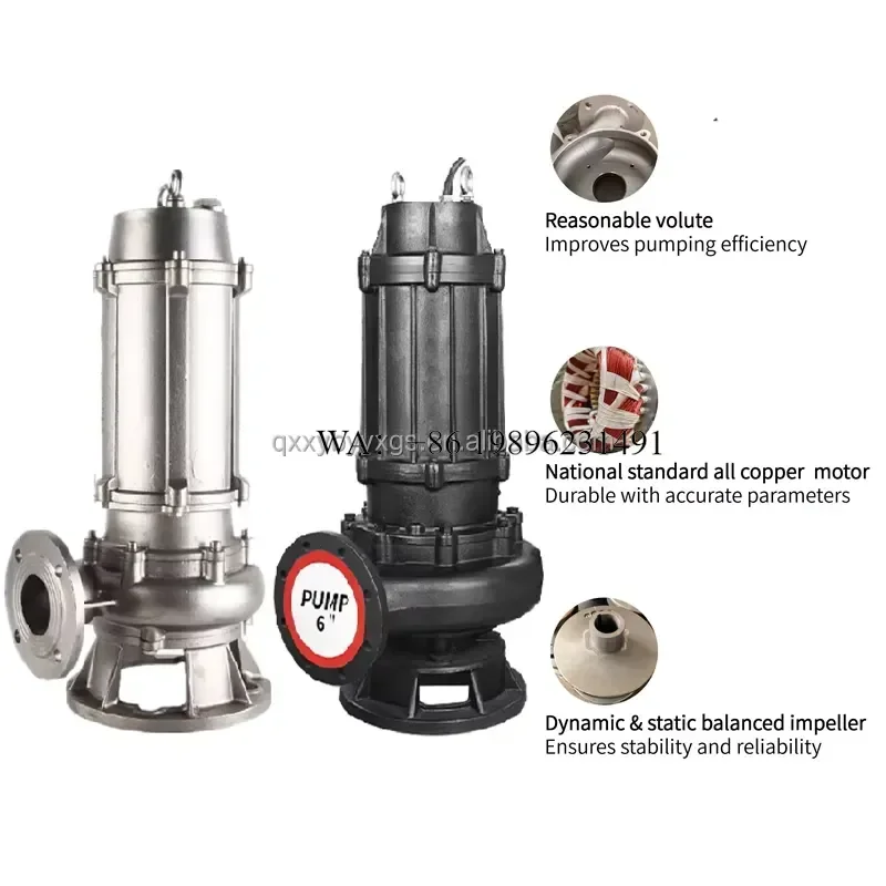 Wmwmnu for WQ Series Stainless Steel Submersible Portable Low Volume Dirty Water Wastewater Pumps with AC Motor Affordable