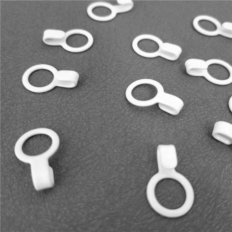 

300PCS/Lot 10mm 0 Ring with Hook Nylon Coated Sexy Bra Back Strap Adjuster Black and White Color Garment Accessories