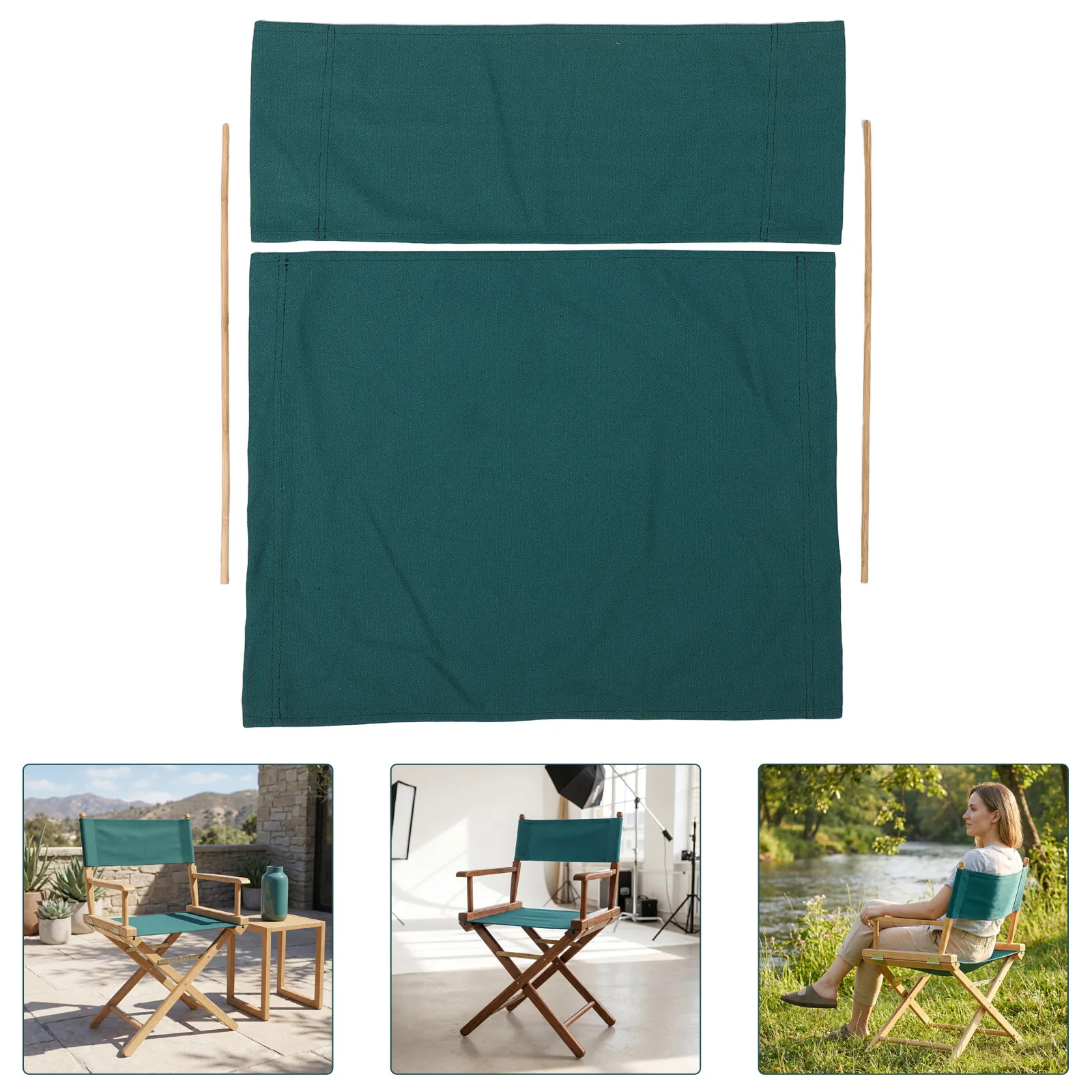 1Set Directors Chair Replacement Canvas Thick Foldable Outdoor Seat Back Cover for Camping Picnic Beach Movie Use - view 5