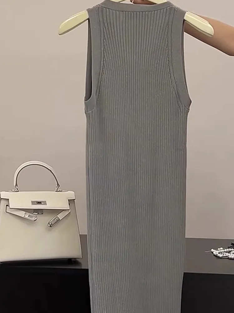 Faionable Color Hepburn Sle Dr Casual V-Ne Svel Malha Dr Confortável Viaje High-End Feel Feminino...