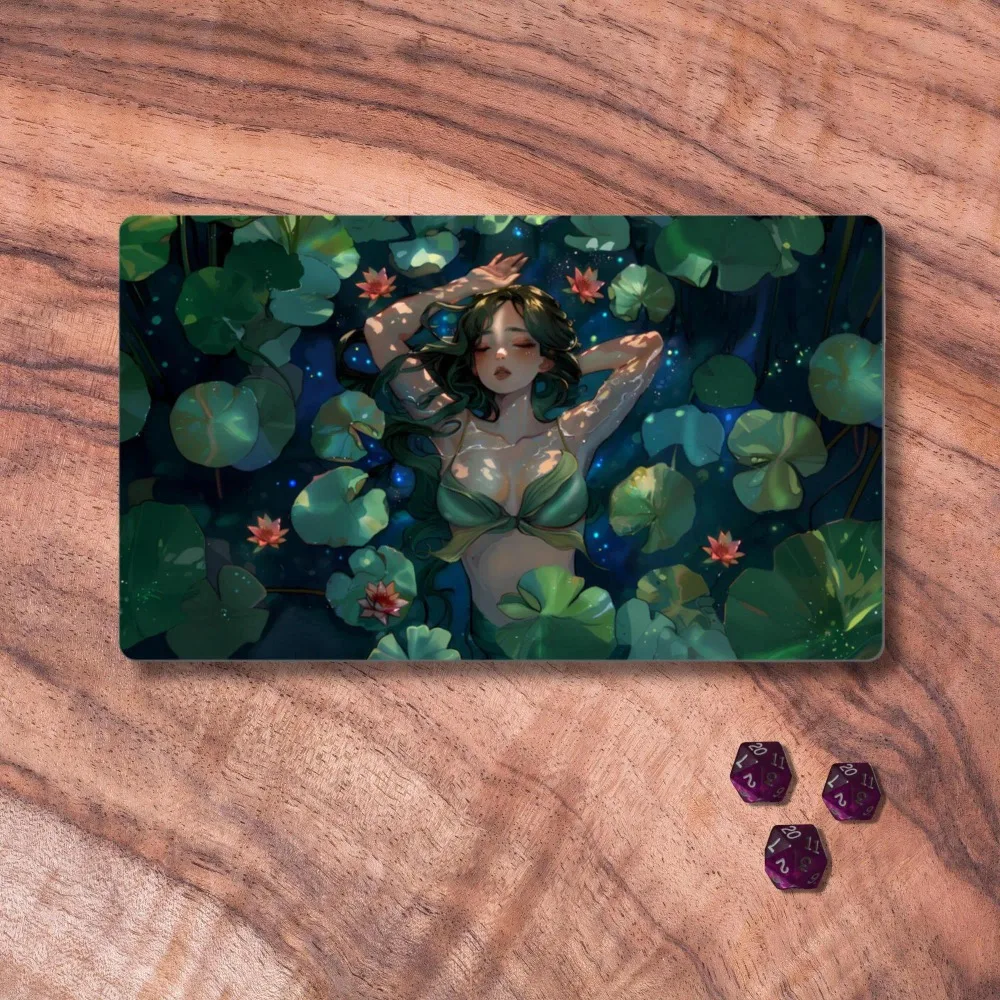 TCG Playmat, Lotus Beauty Themed TCG Playmat, Unofficial TCG Playmat, Trading Card Game Accessories, Anime Themed Card Playmat