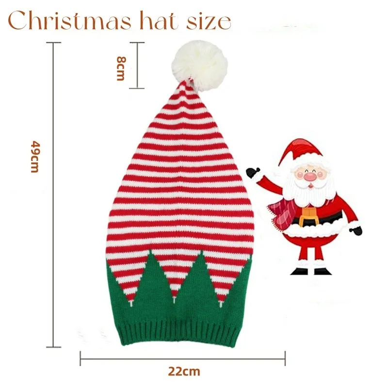 Head Cap Hugger Toque Stocking Watch New Knitted Woolen Christmas Hat Adult Winter Holiday Decorative Adult 8M115