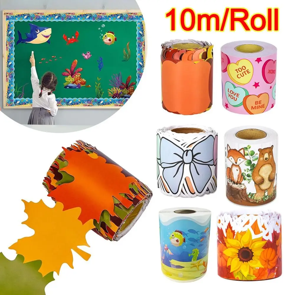 الملونة القوس الحدود ملصق مزخرفة زهرة DIY ملصق الحدود ملصقات ذاتية اللصق الأسود مجلس ملصقات الزخرفية #1