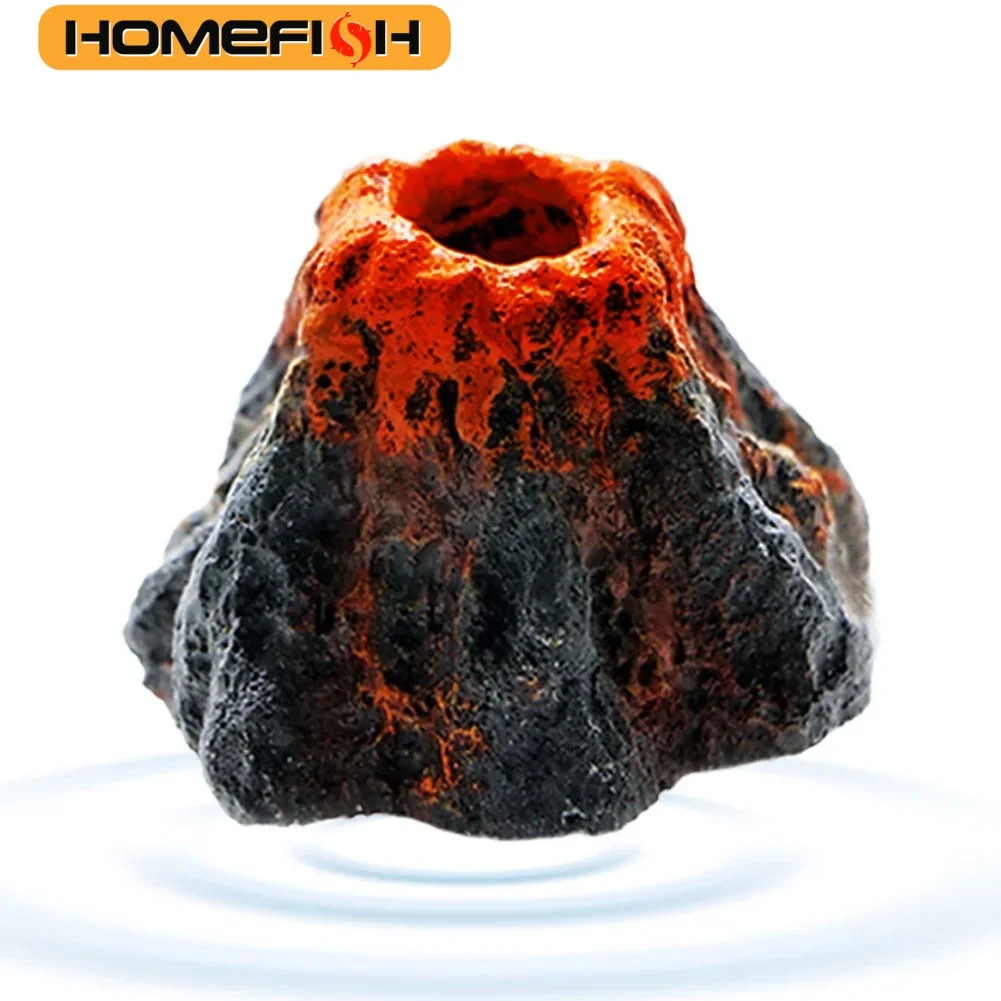 HOMEFISH 1 قطعة خزان الأسماك المناظر الطبيعية محاكاة بركان حوض السمك اكسسوارات الجنينة مهوية لمضخة فقاعة حجر الأكسجين #5