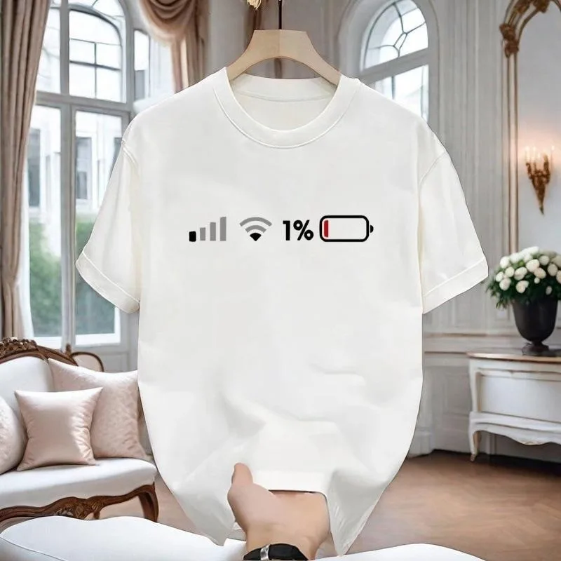 

Низкая батарея 1% модная одежда с периферийным узором и принтом, летние мужские и женские футболки класса люкс с короткими рукавами, летние