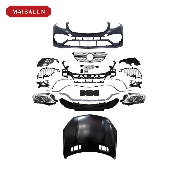 Old to New GLE63  Conversion Kit for  ML Class ML164 ML166 Body Kit Car Bumper Hood Side Skirt Headlights Taillights