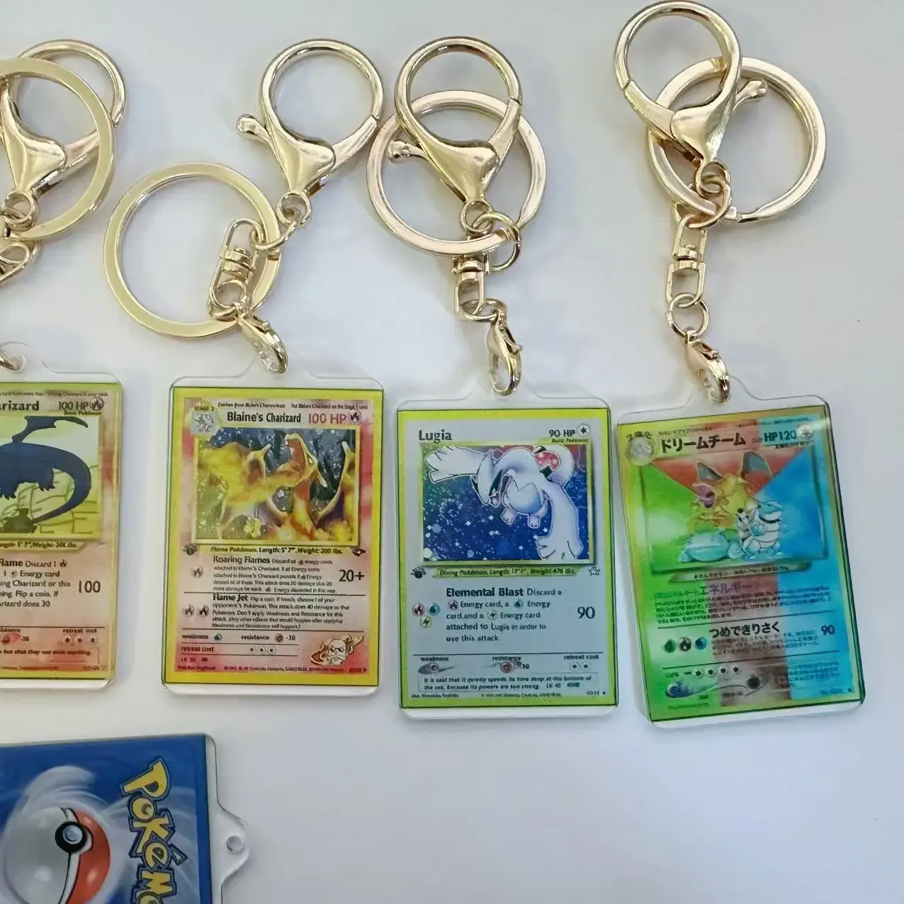 อะนิเมะ Pokemon Charizard คอลเลกชันภาษาอังกฤษ Self Made การ์ดรูปร่างอะคริลิคพวงกุญแจกระเป๋าจี้คลาสสิกคอลเลกชันเกมของเล่นของขวัญ