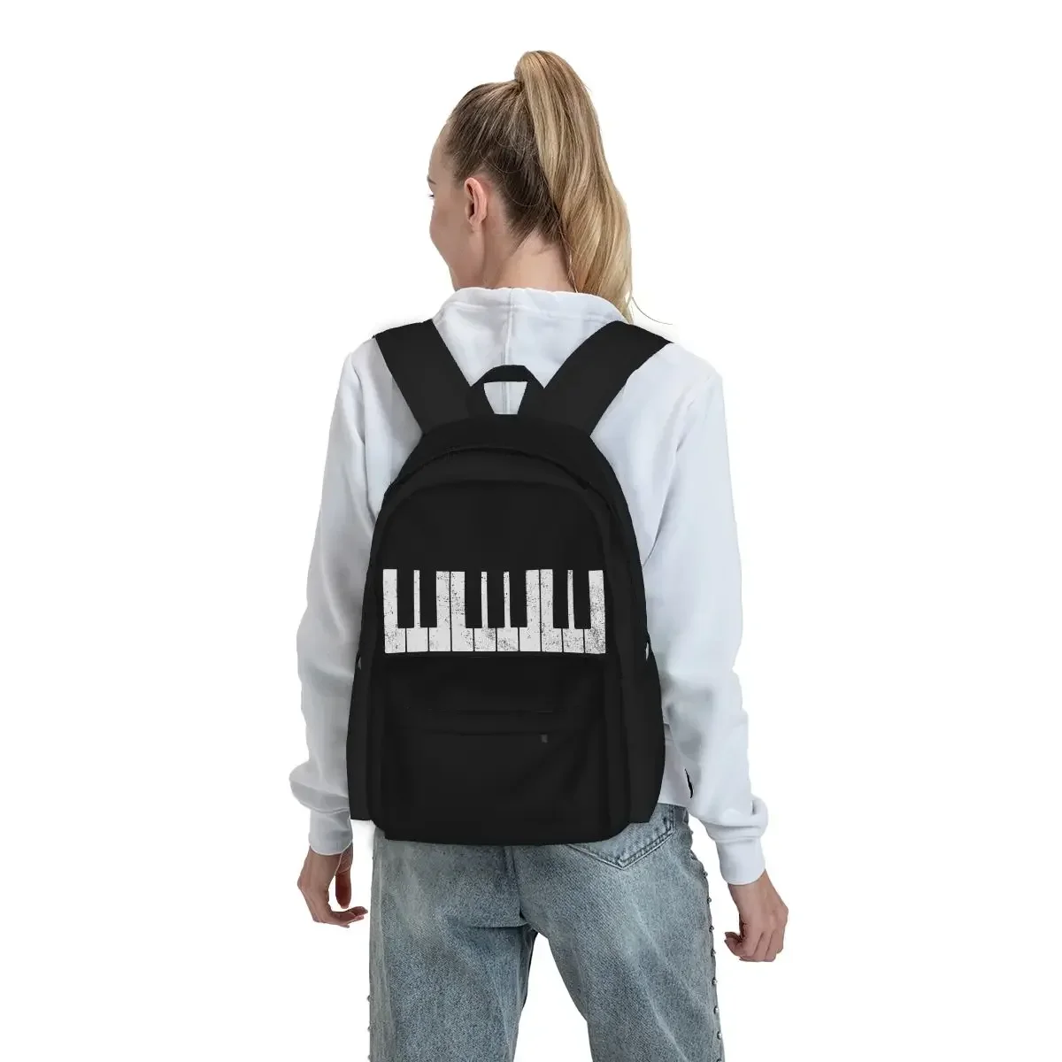 Pianist Piano Backpacks Boys Girls Bookbag Children School Bags Cartoon Kids Rucksack Rucksack Shoulder Bag Large Capacity