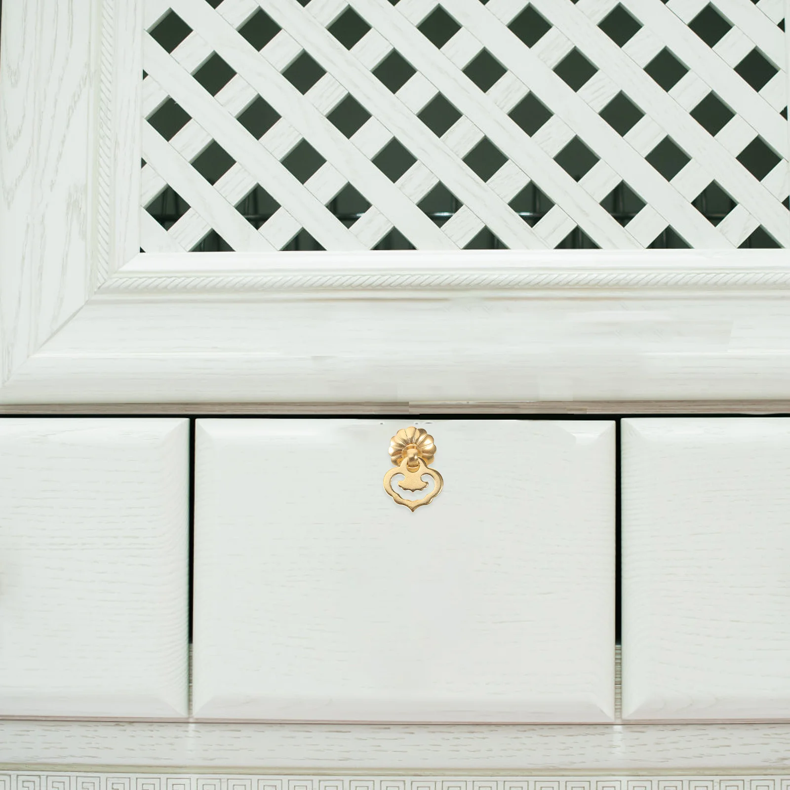 

Chinese Brass Drawer Pull with Cloud Motif Decorative Handle for Cabinets Tea Canisters Furniture Wardrobe Knob Vintage