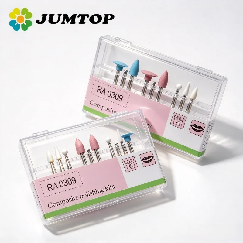 JUMTOP 9Pcs/Box Dental Resin Grinding Heads Composite Polishing Kit for Low Speed Handpiece Sanding Dentistry Tool