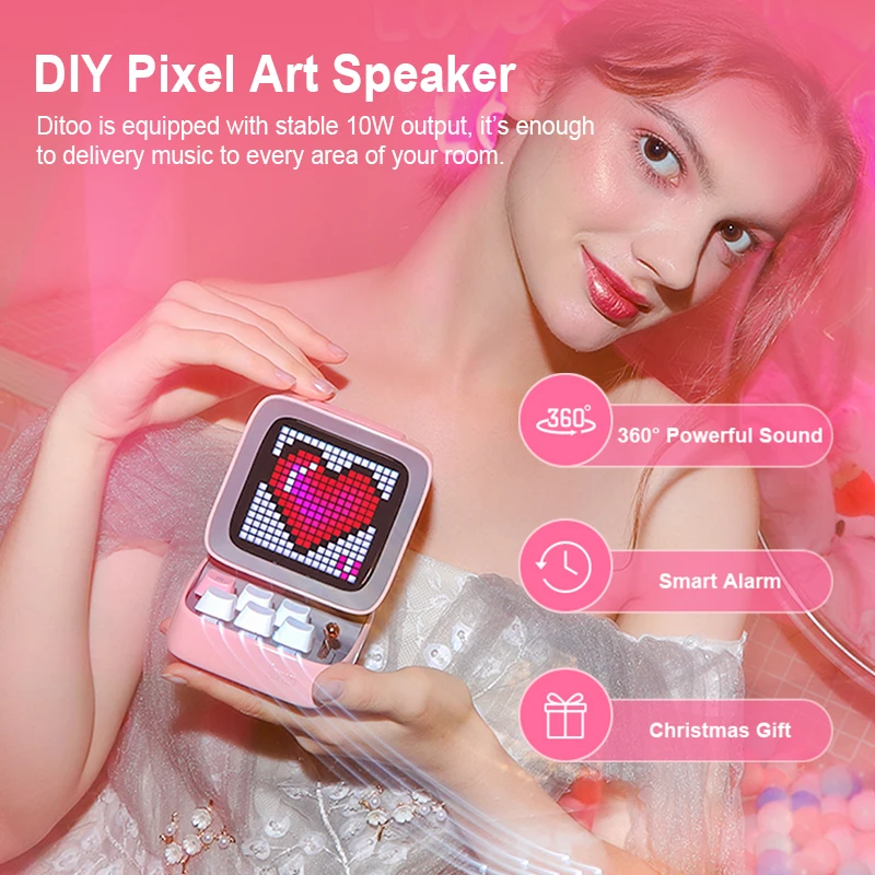 

Divoom Ditoo-Pro Speaker Mini Retro Pixel Art Bluetooth Portable Alarm Clock DIY LED Display Board Cute Gift Vintage 블루 투 스 화자