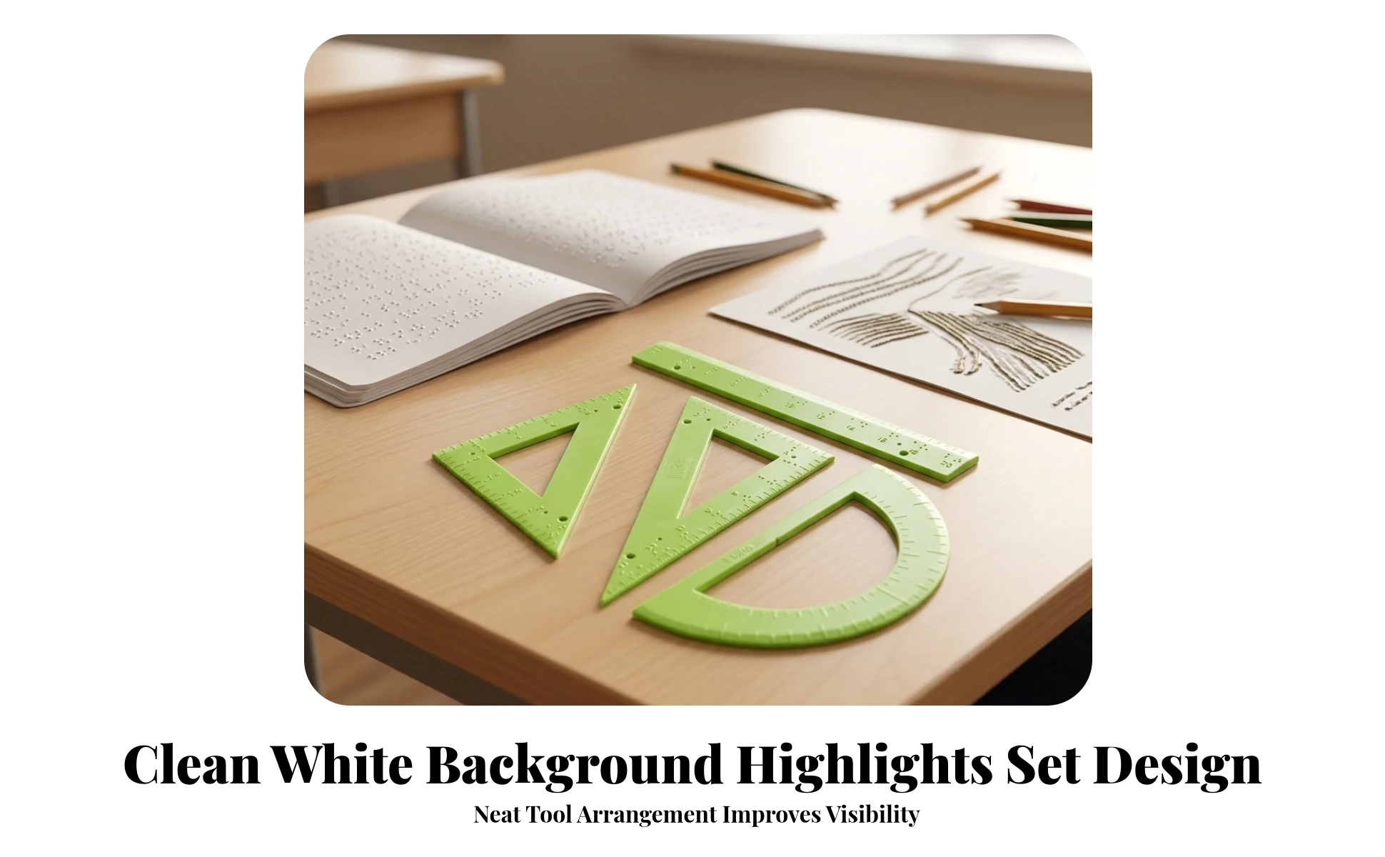 Blind Accessible Geometry Set Raised Markings Translucent Green Geometry Set Blind Accessible Geometry Set Raised Markings Translucent Green Geometry Set