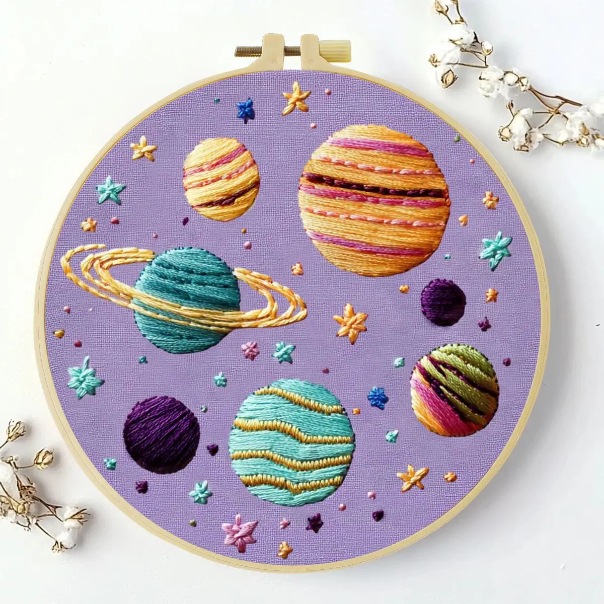 1 Stück 20X20CM/15X15CM 7,87/6,3 Zoll Interstellar-Stickerei-Starter-Kit DIY-Kit DIY-Stickerei-Set für Anfänger – Detail 5