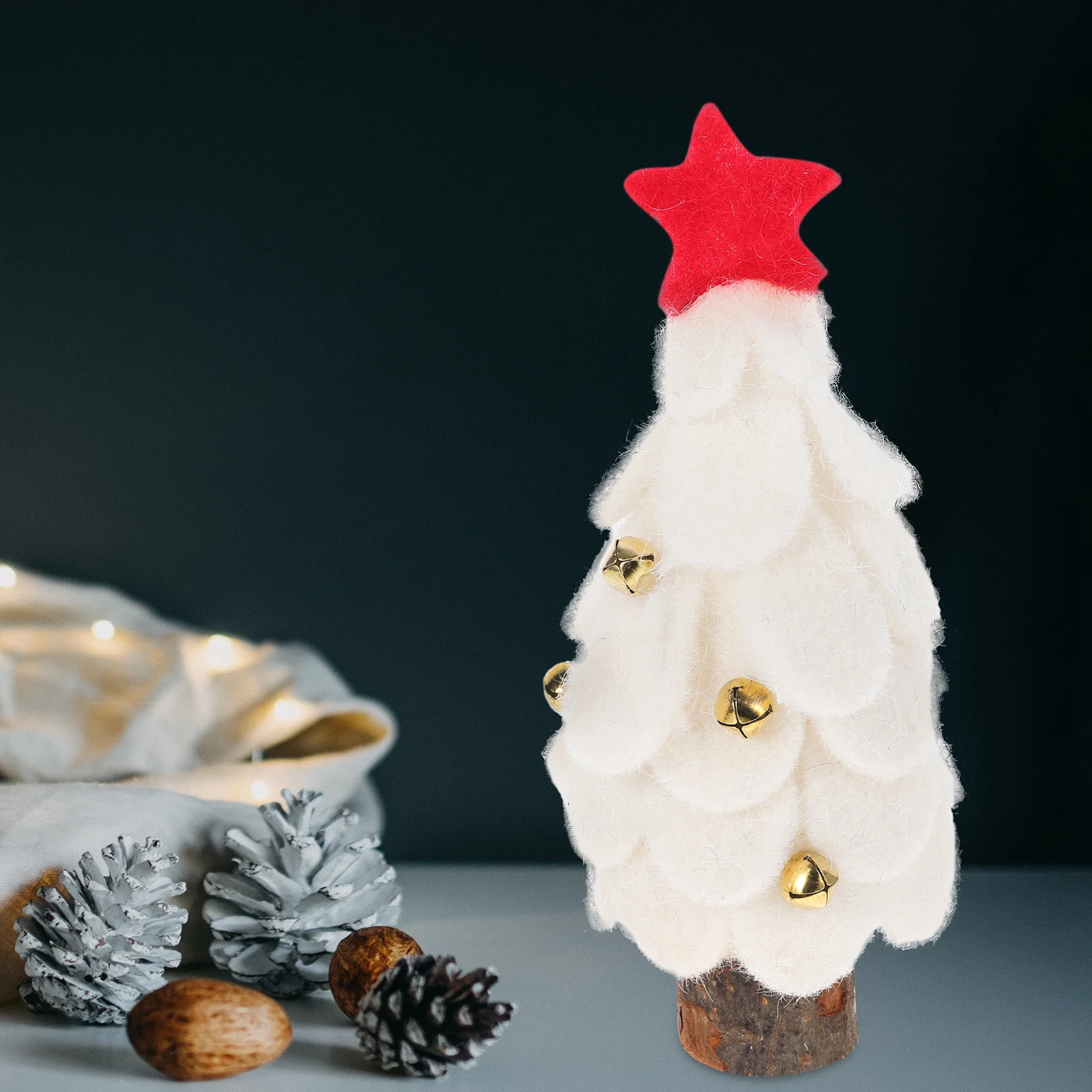 

Small Wool Felt Christmas Xmas Desktop Ornament Elegant Holiday Decoration Christmas Party Adornment