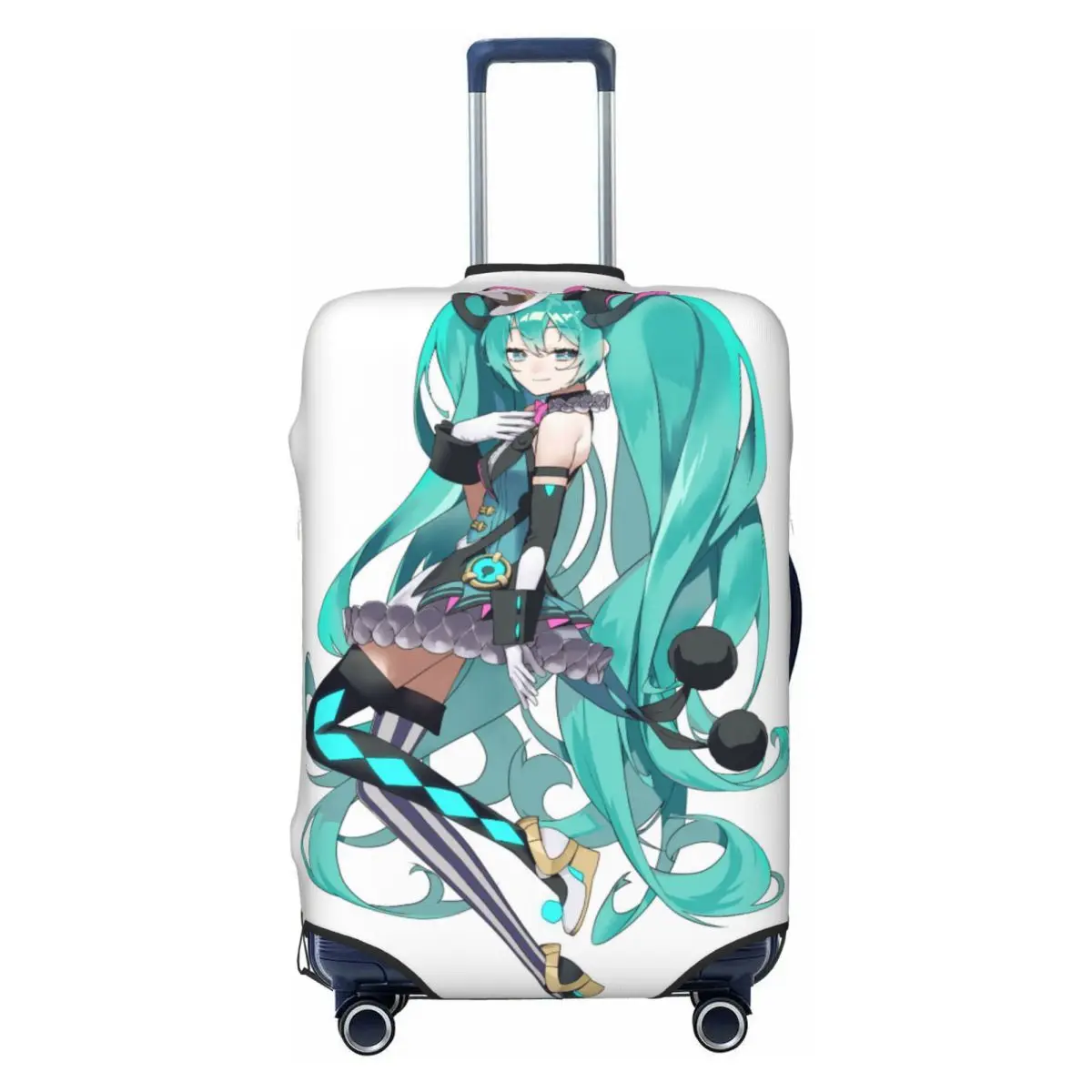 カスタム初音ミク-vocaloid-ロックアニメ荷物カバープロテクターファッション旅行スーツケースカバー-18-32-インチ用