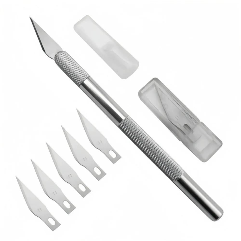 1set Precision Steel Craft Knives for Paper Artistic Cutting Workers Plastic Fabrics Wood Basic DIY and Craft Supplies Tools