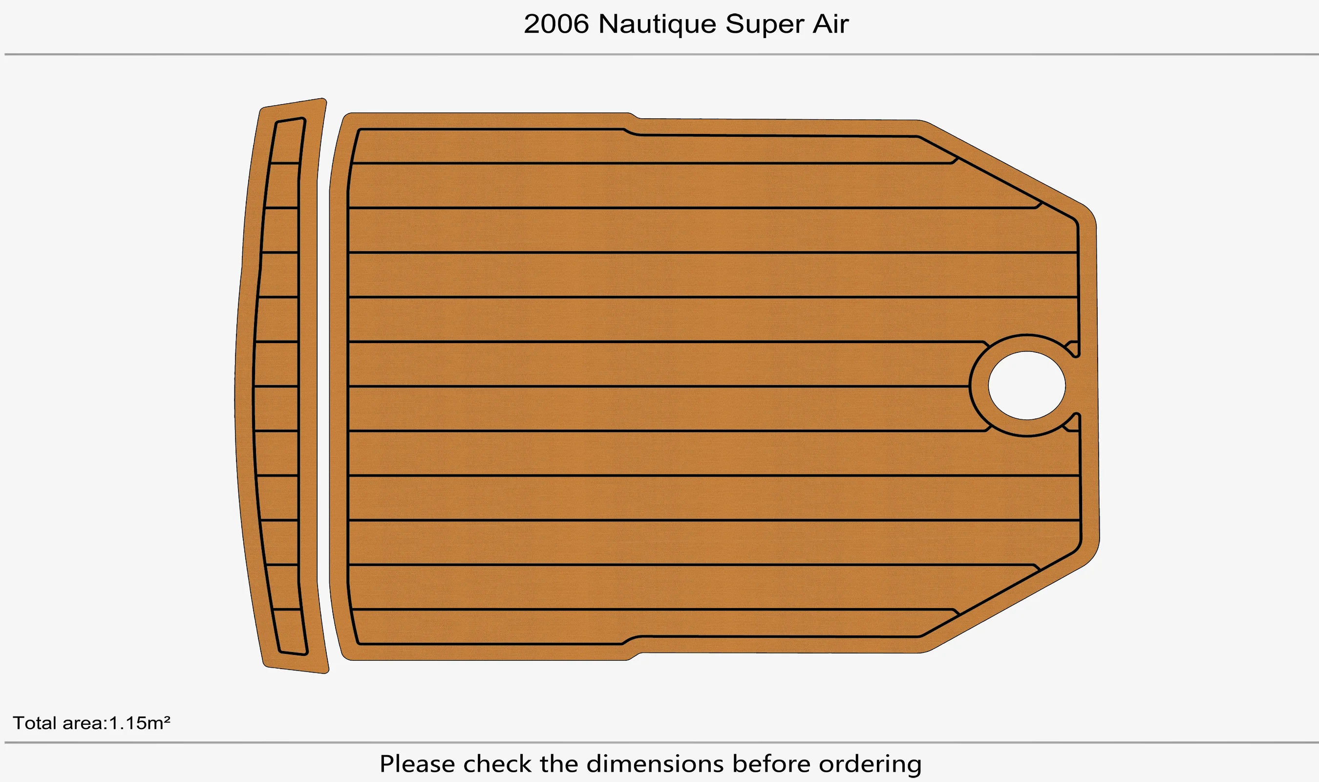 Non-Slip EVA Faux Teak Marine Mat Self-Adhesive 6mm Yacht Cockpit Pad for 2006 Nautique Super Air Boat Decking Easy Install