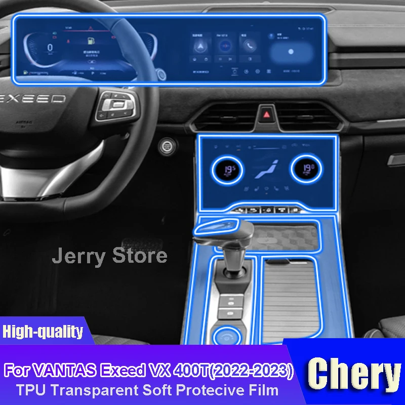 

For Chery VANTAS Exeed VX 400T (2022-2023) Car Interior Center Console Transparent TPU Film Protective Anti-scratch Sticker