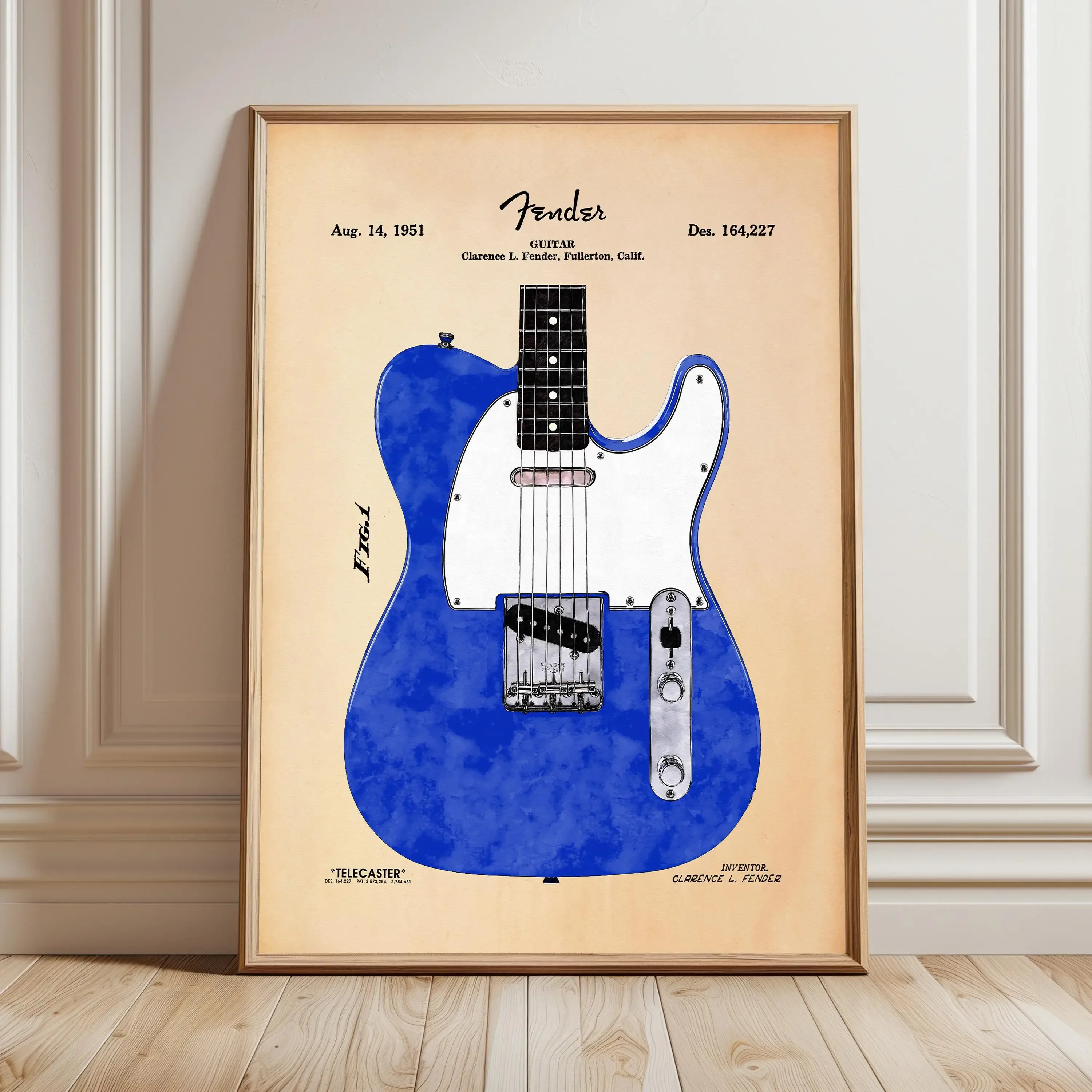 Póster de Les, imágenes artísticas de pared, pintura en lienzo, decoración del hogar para habitación, guitarra eléctrica, plano, Fender Jazzmaster Stratocaster Gibson