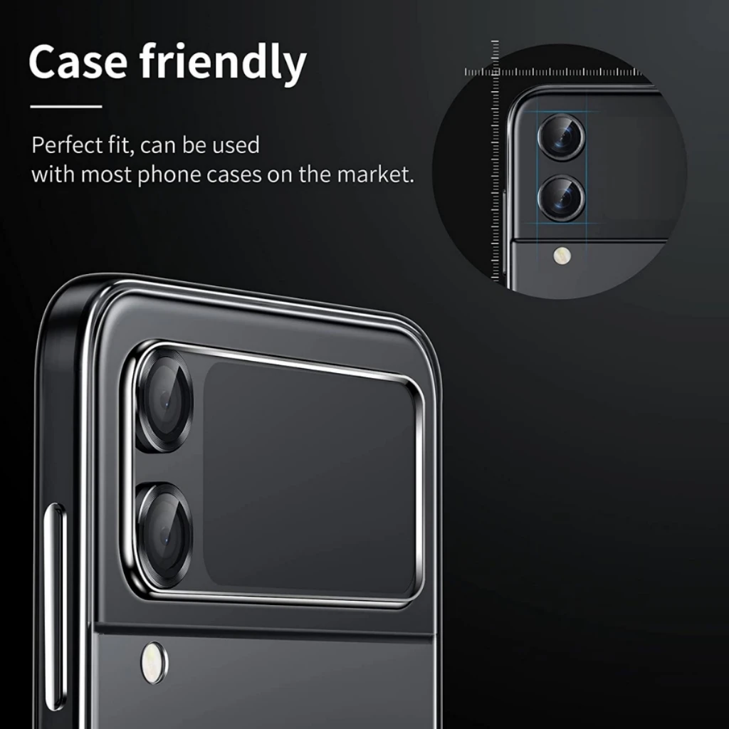 Pelindung lensa kamera logam untuk Samsung Galaxy Z Flip 6 5 4 cincin logam kaca Tempered Anti gores 9H untuk Galaxy Z Flip5
