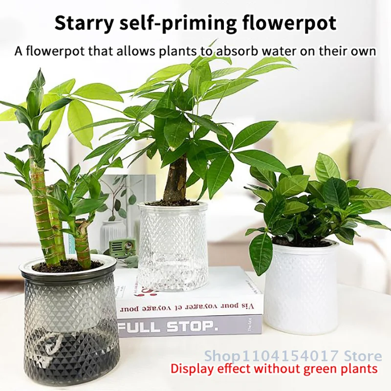 

Self Watering Flowerpot Lazy Water Absorbing Flowerpot Hydroponic Green Plant Flowerpot Desktop Home Bonsai Decoration