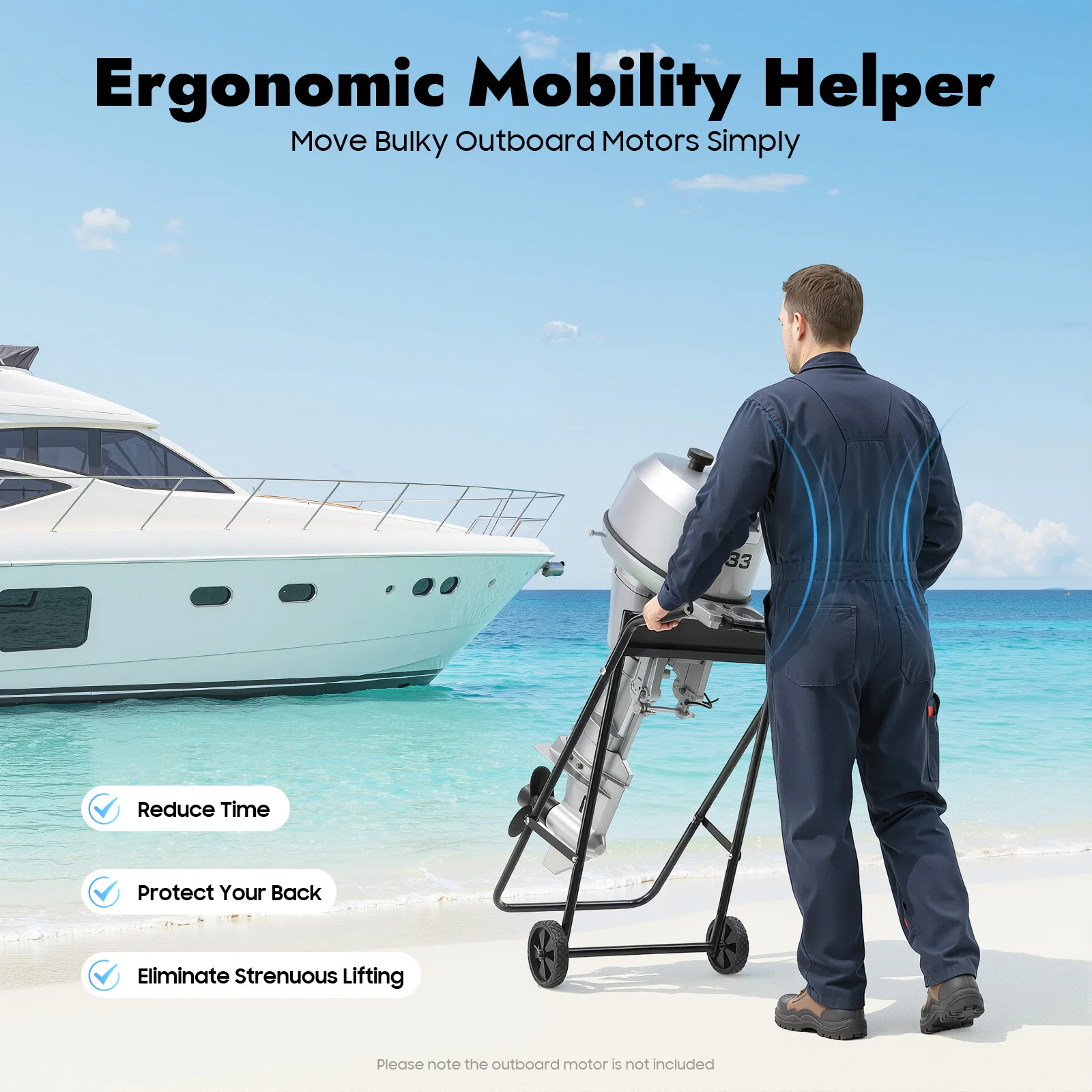 

Складная тележка-подставка для подвесного лодочного мотора, усиленная, многофункциональная, для хранения и обслуживания двигателей до 30 л.с.