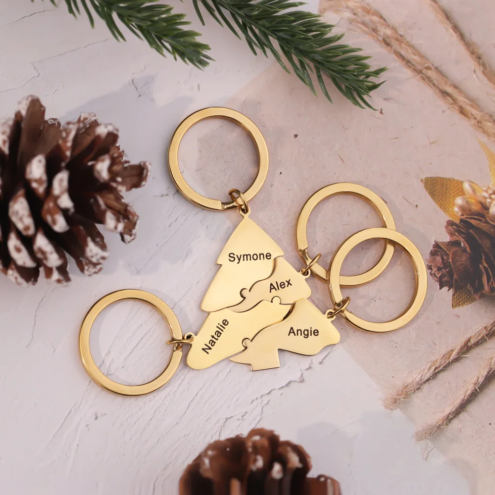 DIY Name Weihnachts-Schlüsselanhänger Edelstahl Personalisierter Anhänger Halskette Modisches Geschenk für Sie Ihn Feiertagsschmuck Jubiläum – Detail 13