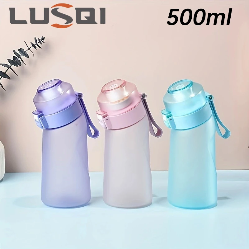 

LUSQI 500 мл портативная прозрачная бутылка для воды с соломой, герметичная, подходит для путешествий в помещении, кемпинга, спорта на открытом воздухе, пешего туризма