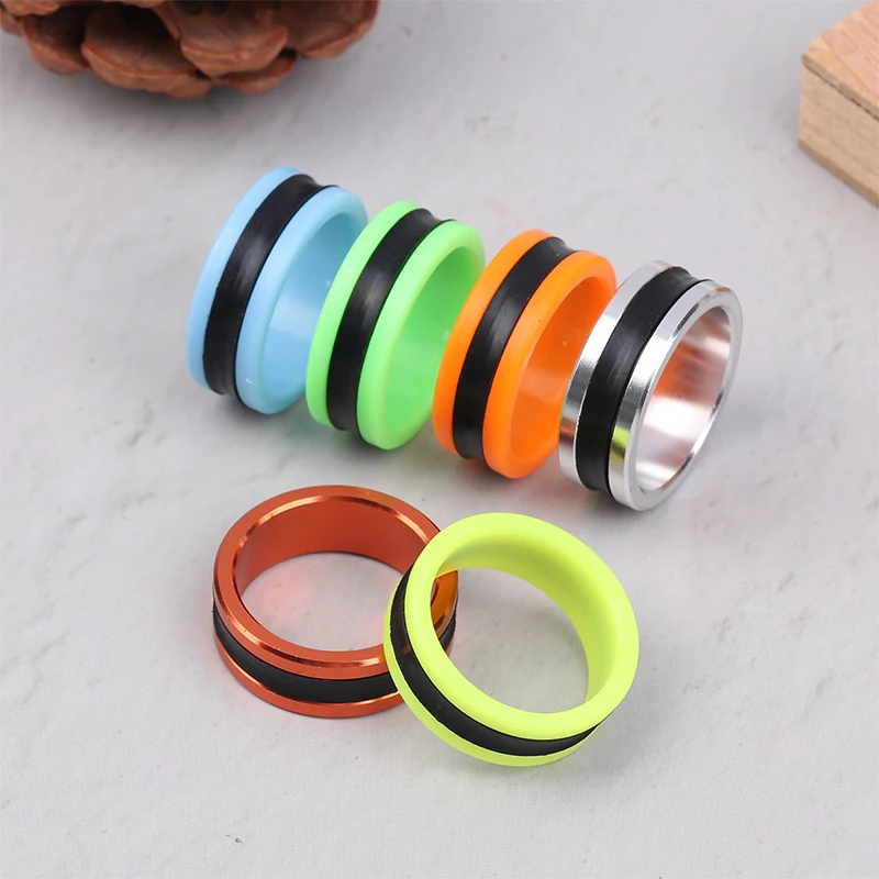 1/2 قطعة خط الصيد مجتذب المضادة للانزلاق المطاط حلقة المحمولة خط سحب حلقة سبائك الألومنيوم الصيد معالجة أداة معدات صيد الأسماك