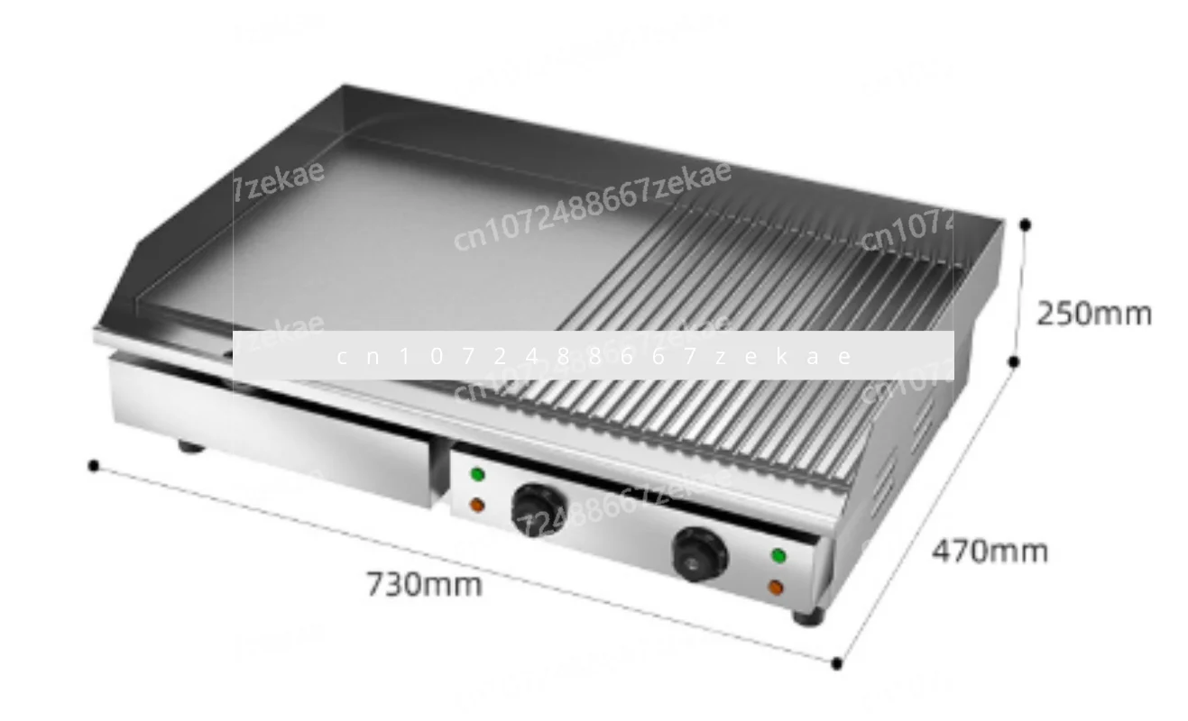 

Электрическая плита для гриля, электрическая нагревательная машина для блинов, гриль из утолщенной железной пластины, оборудование для кальмаров на гриле, жареный стейк