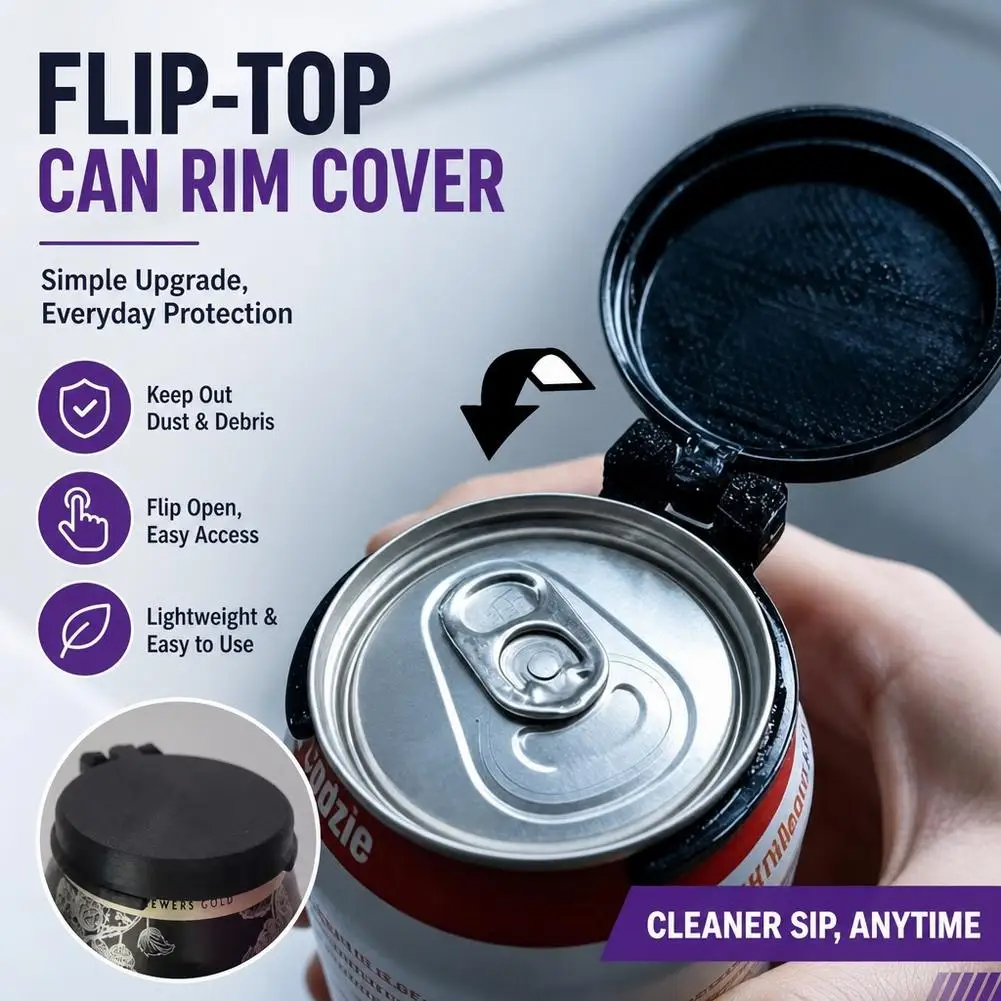 1Pc Openable Clip‑on Beverage Can Protector Non‑Sealed Can Rim Cover Keep Ants Flies Away for Home Outdoor Drink Use