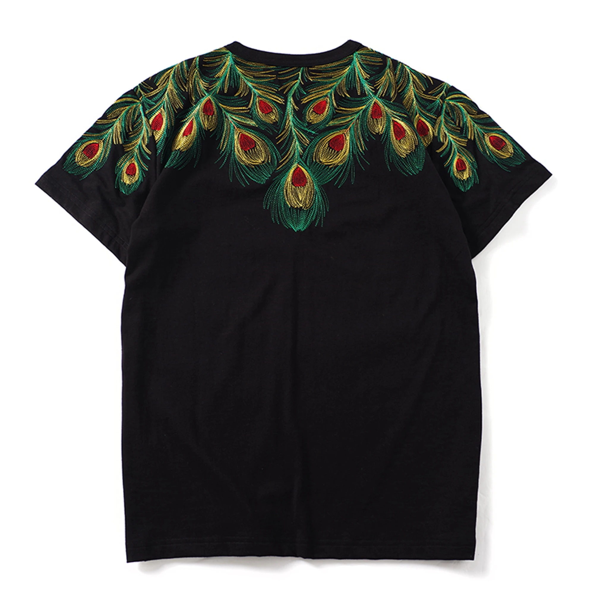 Summer New Unisex T-Shirt Men Women 100% Cotton Classic Embroidered Peacock Casual T Shirt High Quality Male Tee 179