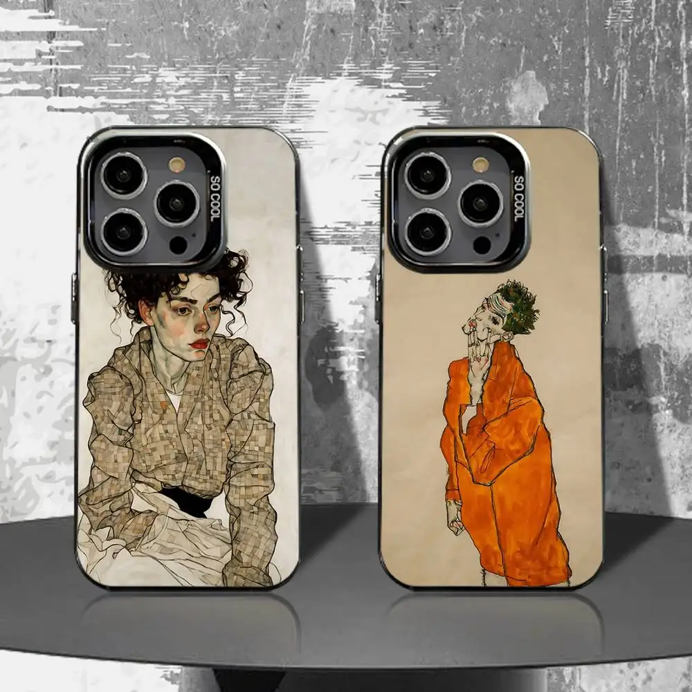 

Чехол для телефона S-Schiele Painting Art для iPhone 16,15,14,13,12,11,Pro,XS,Max,Plus,Mini,SE4,E, черный матовый противоударный чехол
