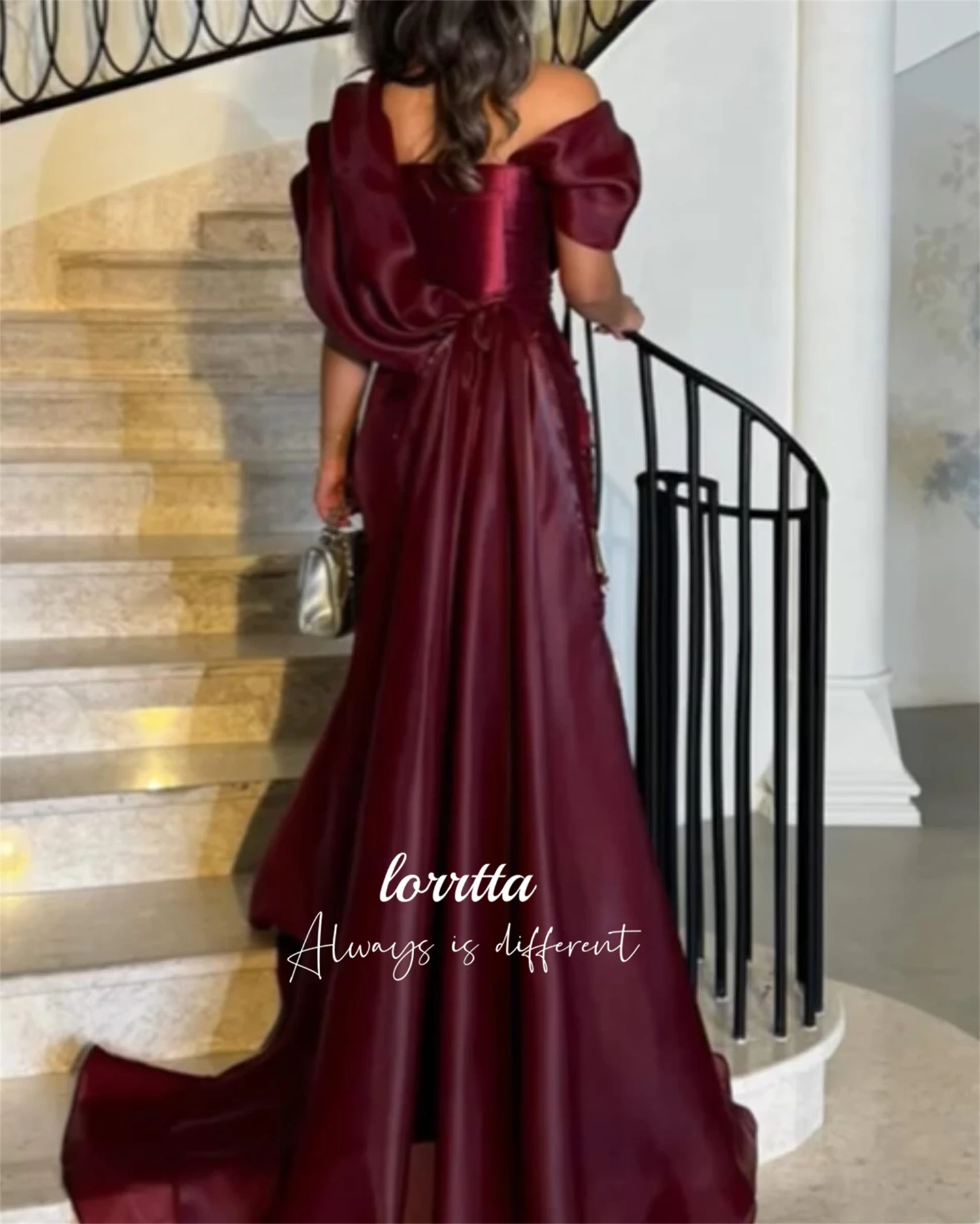 Lorrtta Party Dress Deep Red Elegant Evening Fishtail Cut Prom Womens Dresses for Special Occasions Robes De Cocktail Customized