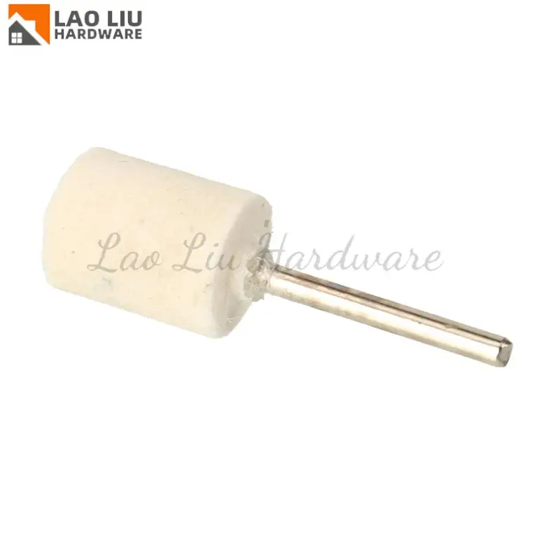 Roda Poles Wol Felt dengan Shank 3mm untuk Mesin Gerinda, Bor, dan Alat Putar, Grit 12mm