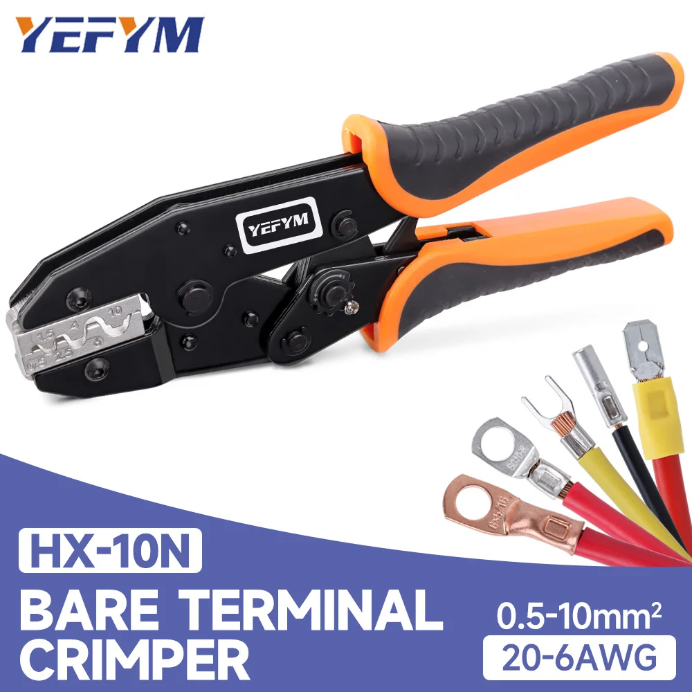 Crimping Pliers For Copper Lug Cold-pressed Terminals OT/UT/SC (Pre-insulated Wire Lug & Bare Terminal)  HX-10N
