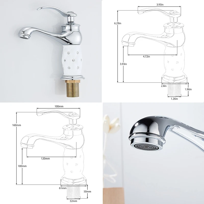 Рисунок 6 - Золотые Смесители для раковины с одной ручкой