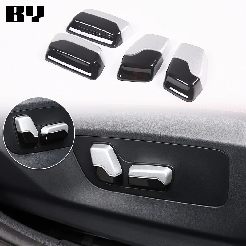 

For 5 Series G60 G61 G68 2024 ABS Black Silver Car Seat Adjust Button Cover Trim Sticker Car Accessories